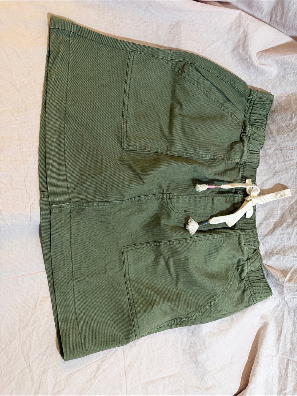 Roxy Olive Green High-Waist Drawstring Utility Shorts